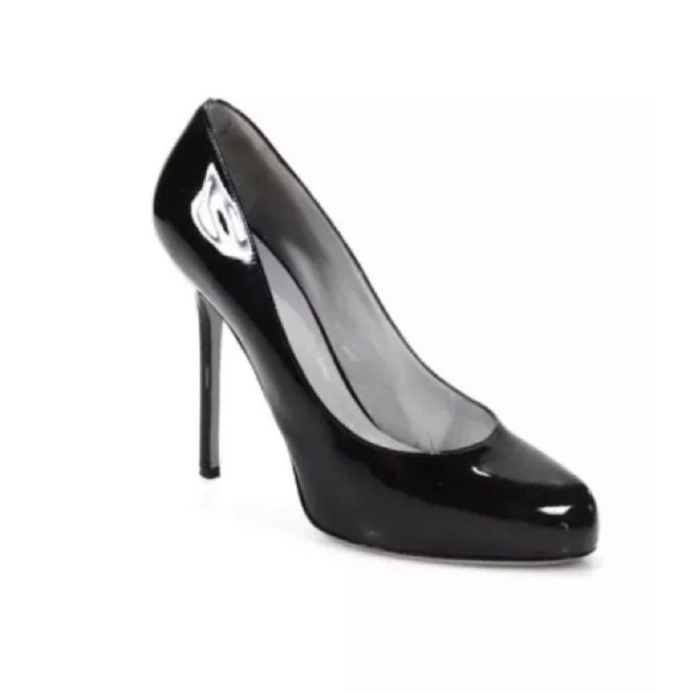 Sergio Rossi black patent leather pump new 39.5